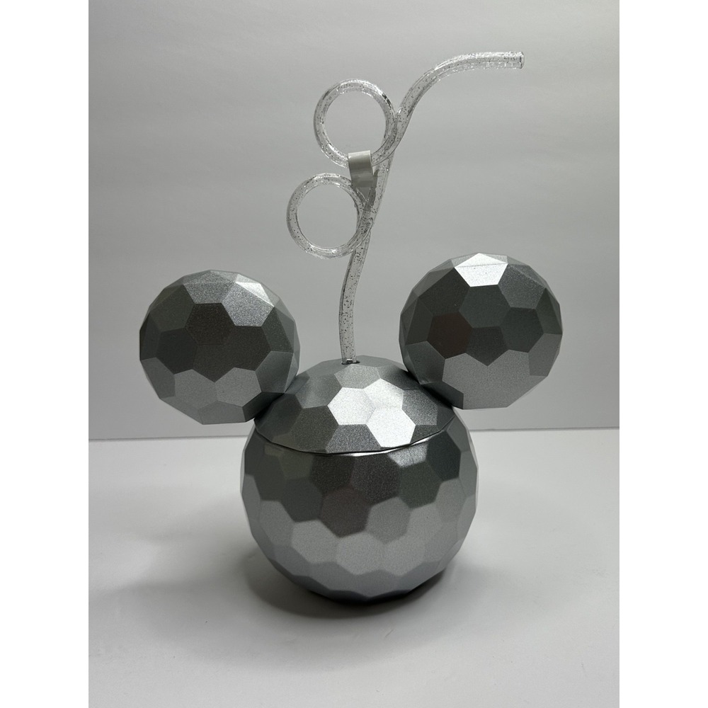 Walt Disney World Epcot Mickey Mouse Ears Drink Cup Straw Spaceship Earth - Picture 3 of 9